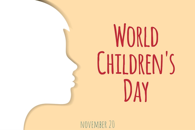 World Children's Day papercut postcard