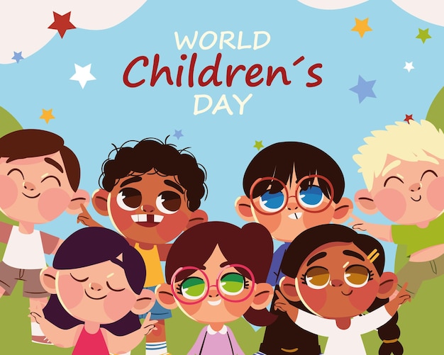 World childrens day banner style