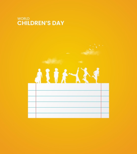 World Childrens Day Childrens Day creative design for banner poster child pencil 3D Illustration