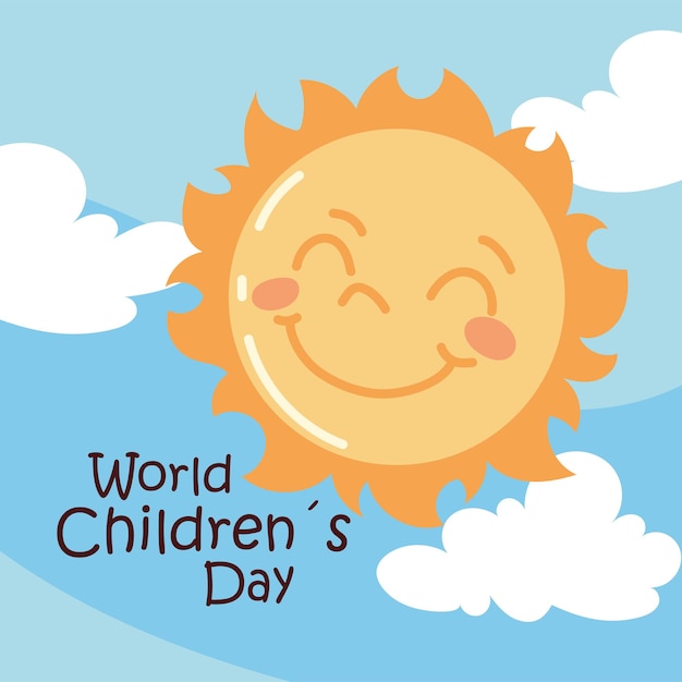 World childrens day cute sun