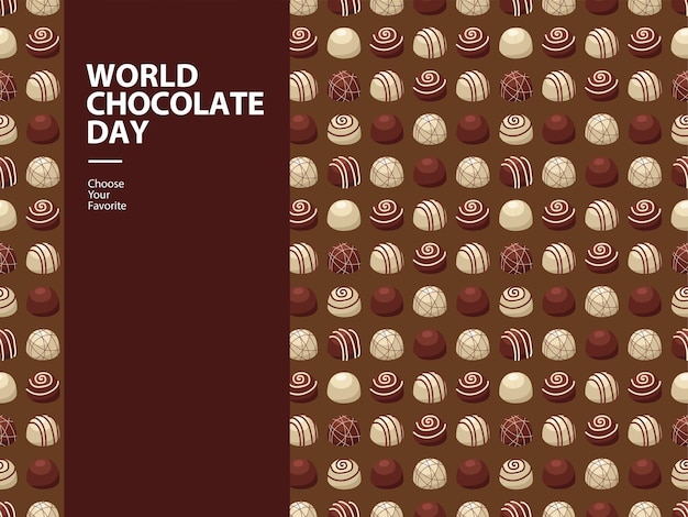 Vector world chocolate day event pattern wallpaper vector element cacao cocoa element dessert summer food