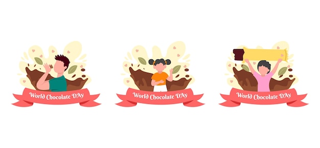 World Chocolate Day Flat Bundle Design Illustration