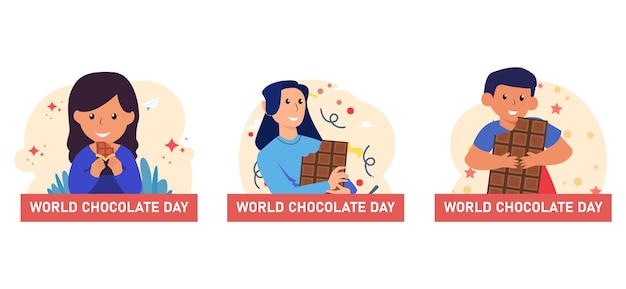World Chocolate Day Flat Bundle Design Illustration