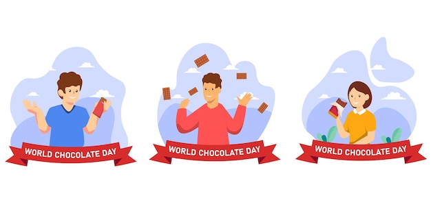 World Chocolate Day Flat Bundle Design Illustration