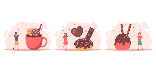 World Chocolate Day Flat Bundle Illustration