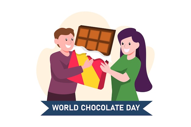 World Chocolate Day Flat Design Illustration