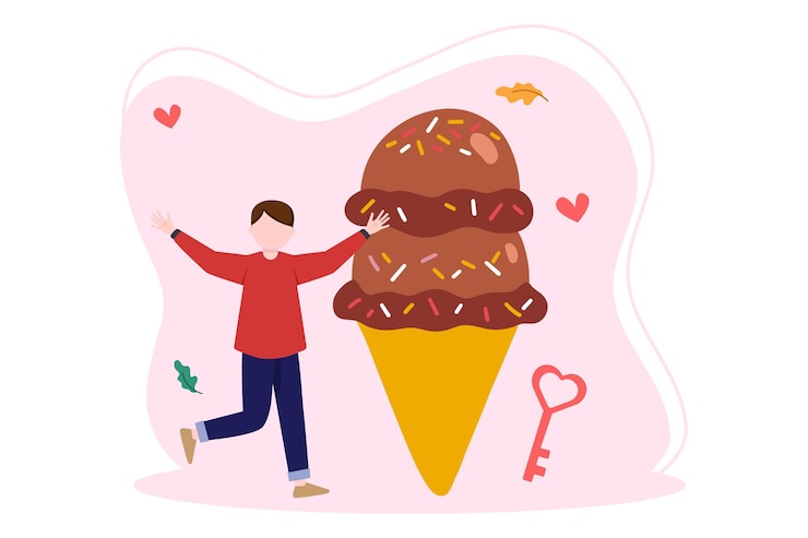 Vector world chocolate day flat illustration design