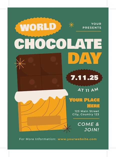 world chocolate day flyer template