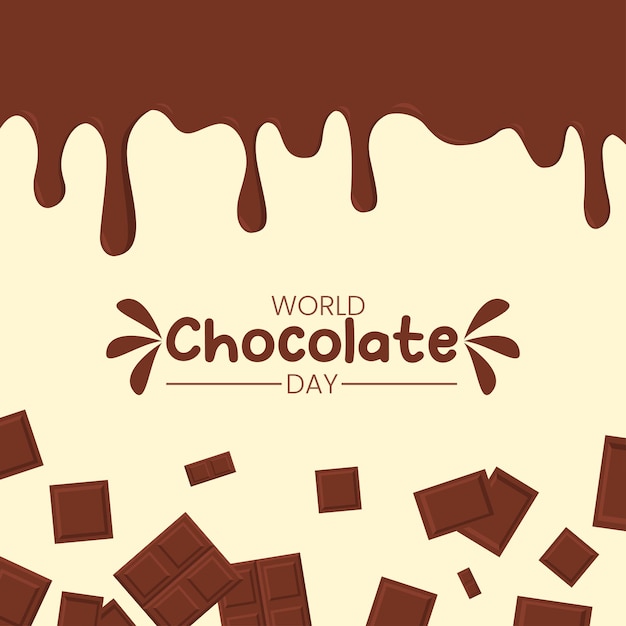 World Chocolate Day melted chocolate for posters or packaging