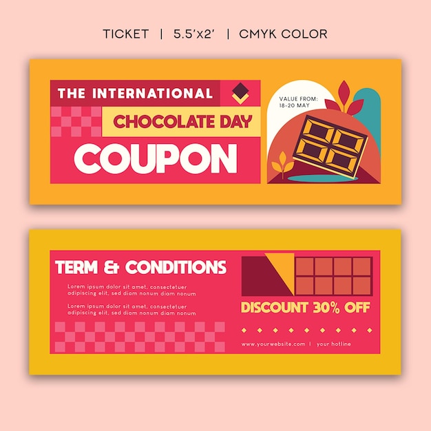 Vector world chocolate day voucher