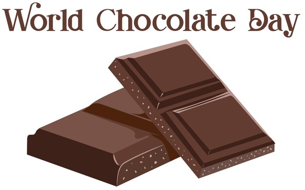 Vettore giornata mondiale del cioccolato con blocchi isolati su sfondo bianco illustrazione vettoriale