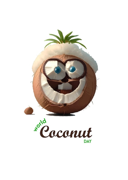 Vector world coconut day logo vector illustration