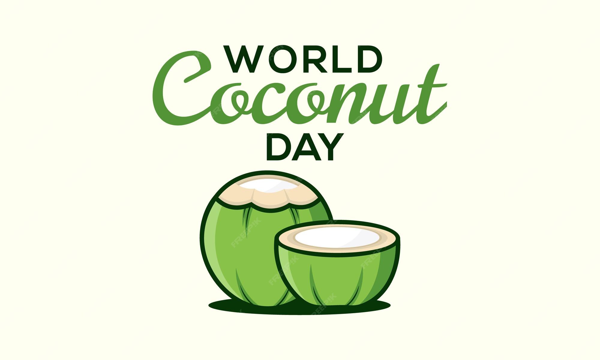 Premium Vector World coconut day world coconut day celebration flat