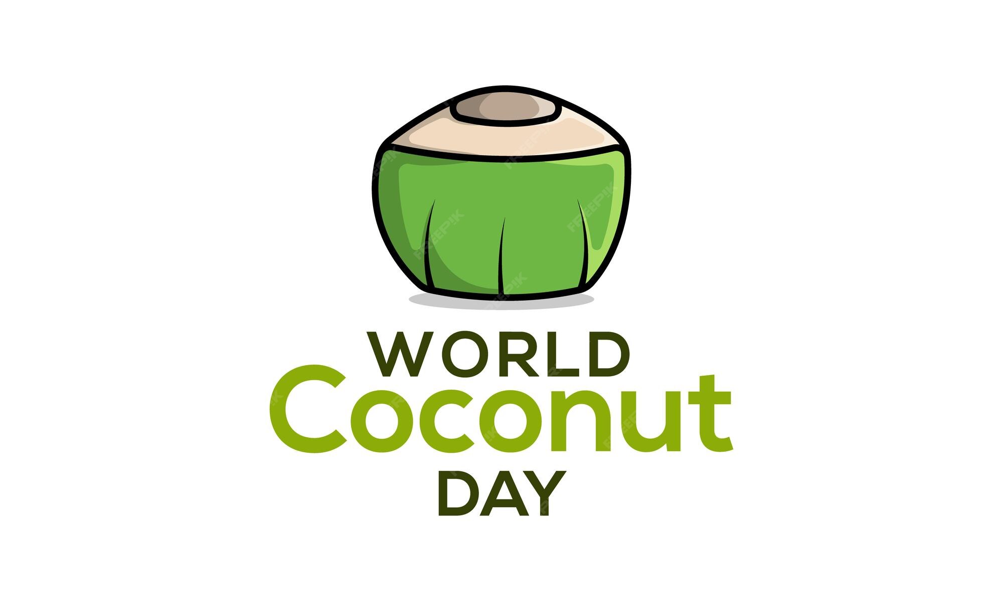 Premium Vector World coconut day world coconut day celebration flat