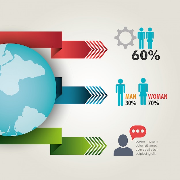 World connections and business infographic