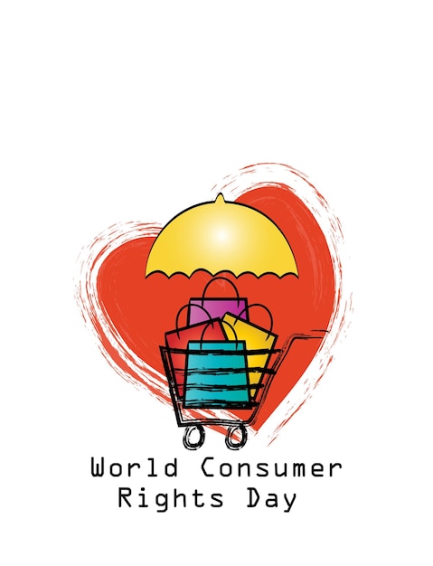 世界消費者権利デーのポスターのコンセプト。 3 月 15 日。