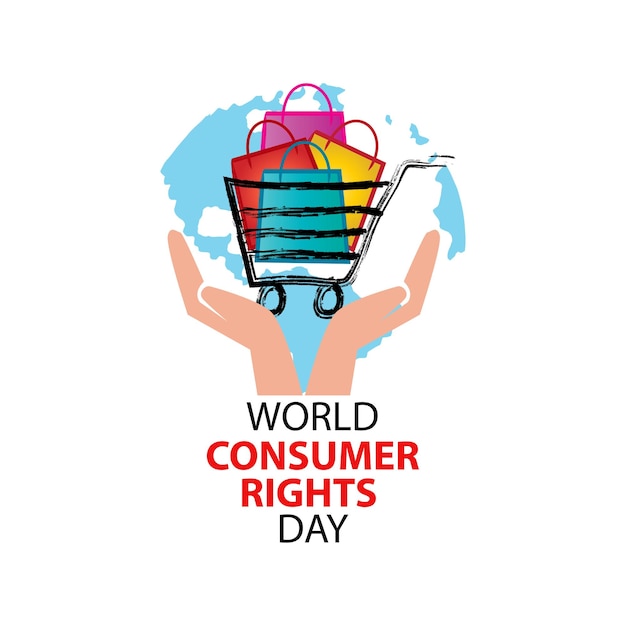 세계 소비자 권리의 날 포스터 컨셉입니다. 3월 15일.
