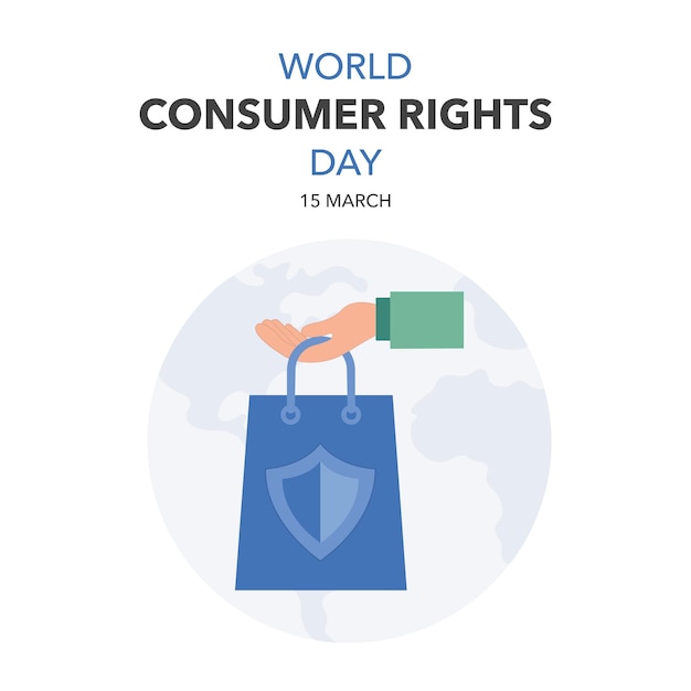 Illustrazione vettoriale della giornata mondiale dei diritti dei consumatori