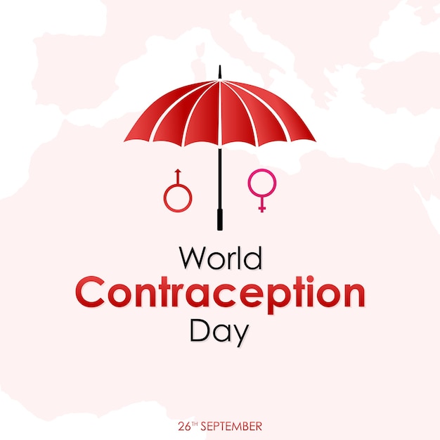 Vector world contraception day web banner or social media post template vector illustration