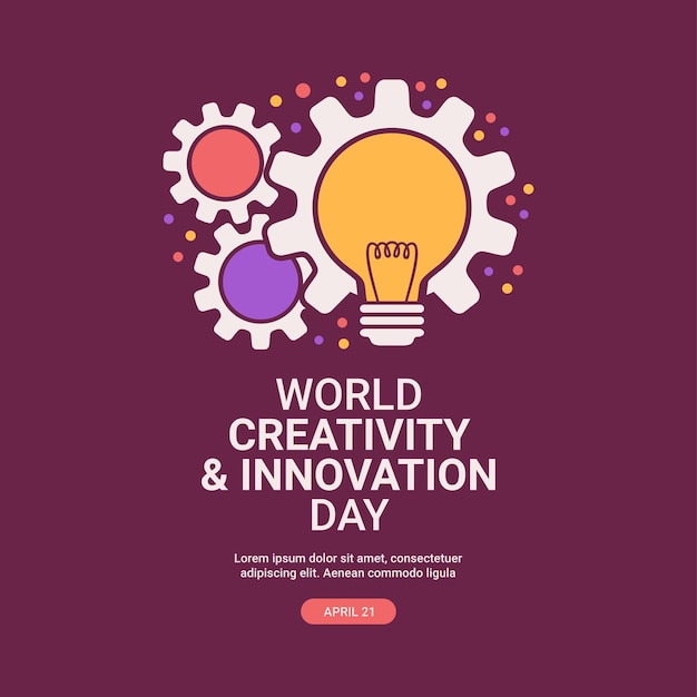 World creativity and innovation day poster template