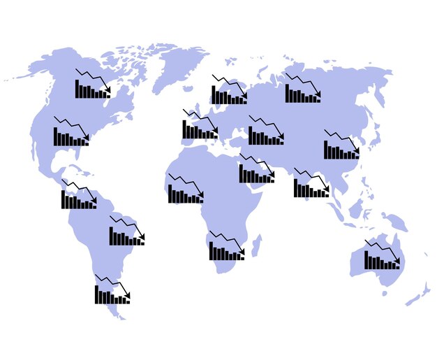 세계 위기 차트 세계 경기 침체 지도