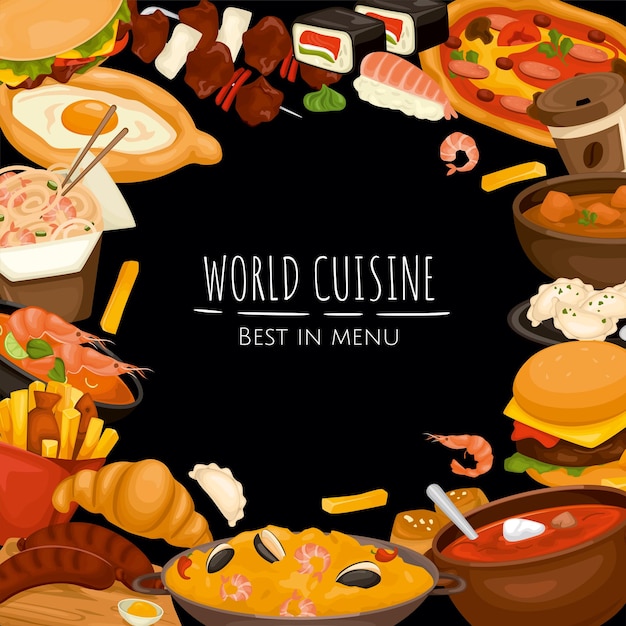 World cuisine frame composition