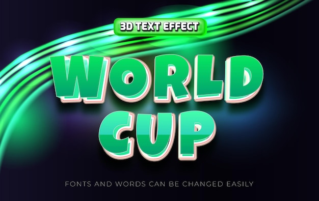 World cup 3d editable text effect style