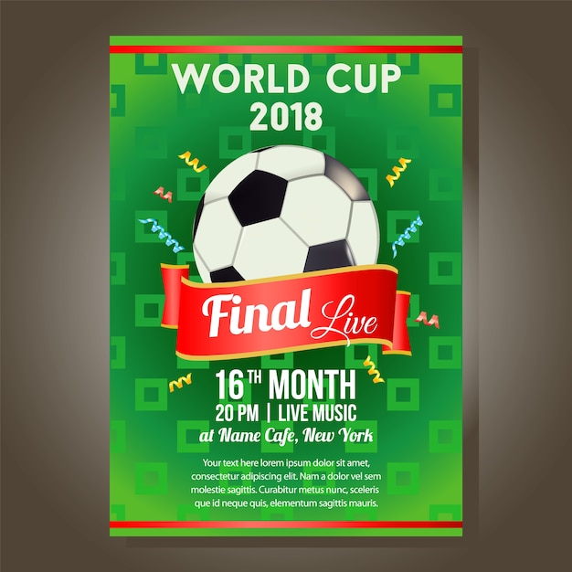 Vector world cup final live poster