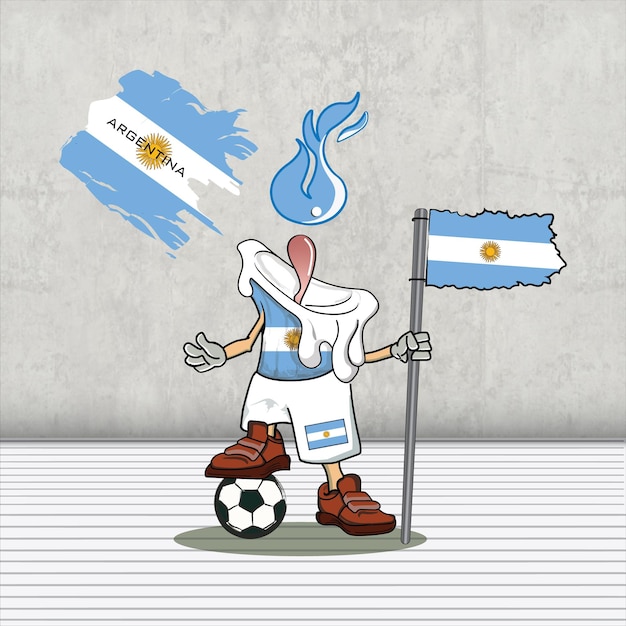 World cup qatar character illustration argentina national team for your tshirts and products