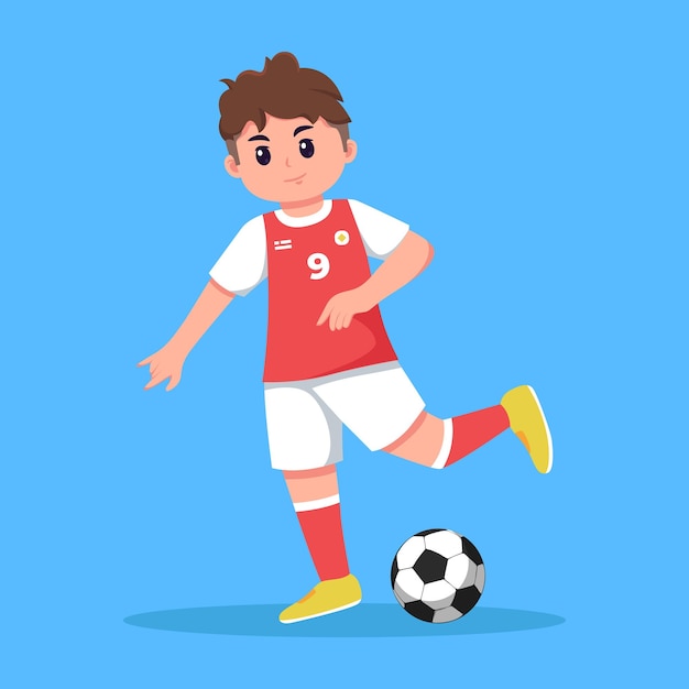 World Cup Soccer Player Character Illustration