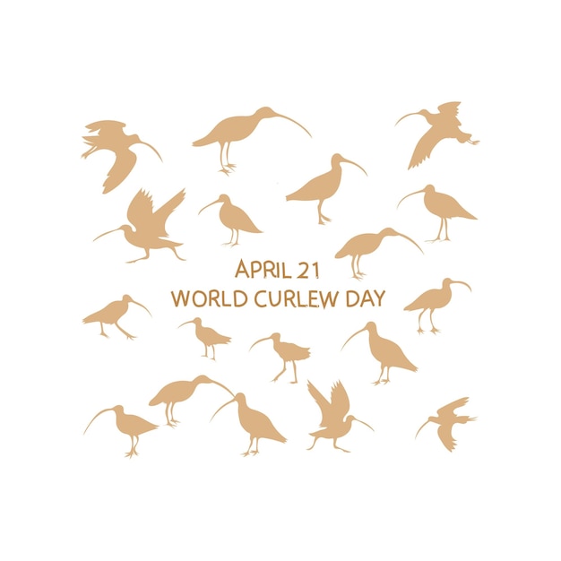 Vector world curlew day