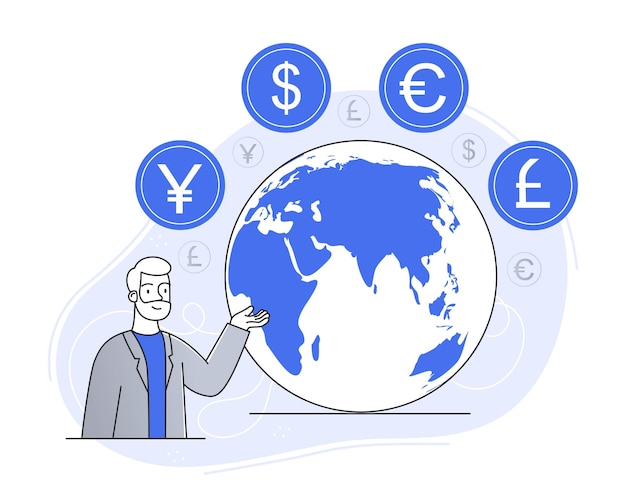 Vector world currencies concept