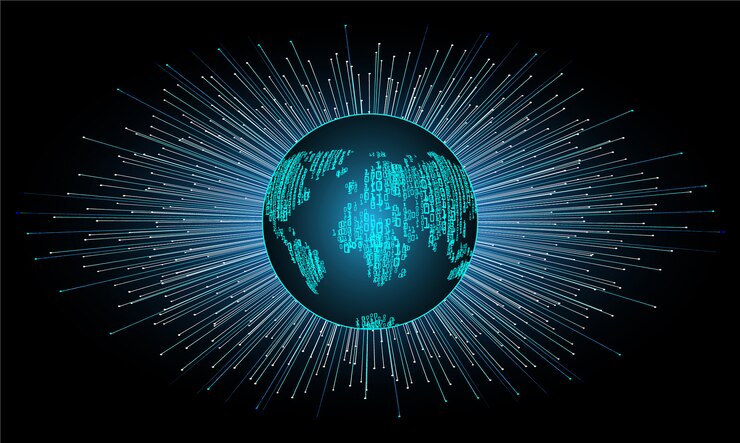 वेक्टर world cyber circuit future technology concept background