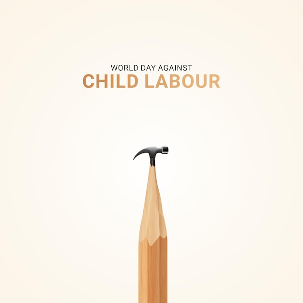 World day against Child Labor. Anti-child labor day.