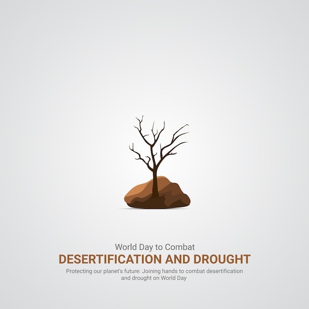 世界砂漠化と干ばつ対策デー - 6月17日 イラスト