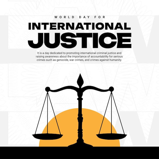 World day of international justice day instagram social media post template