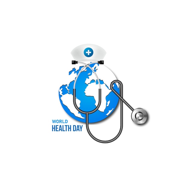 Vector a world day poster with a stethoscope and the words health day