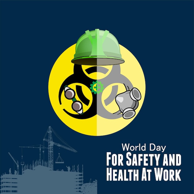 Vector world day of safety and health at work poster