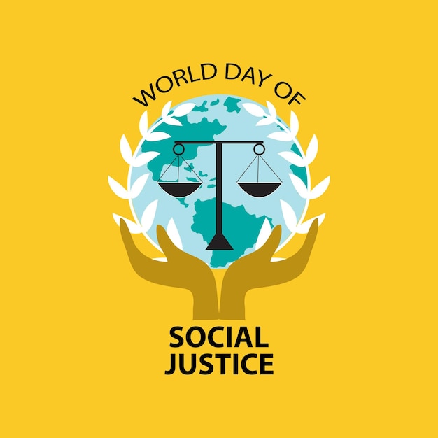 Vector world day of social justice. february 20