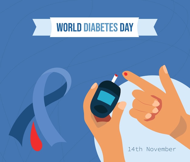 Vector world diabetes day awareness poster banner