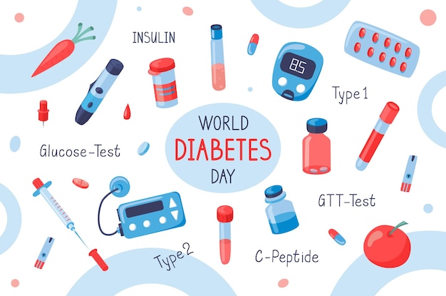 World diabetes day background with pills