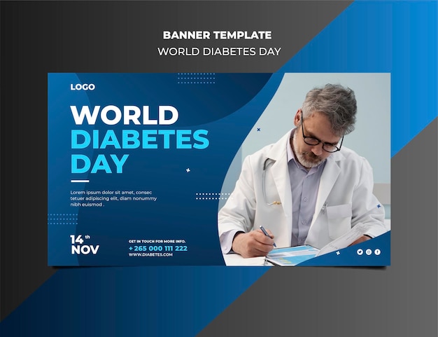 Modello di banner giornata mondiale del diabete