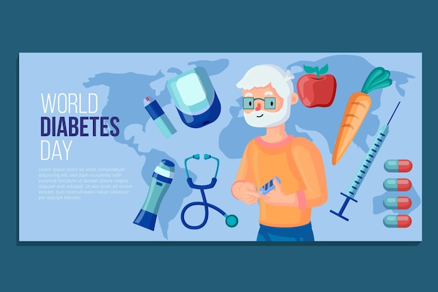 Vector world diabetes day banner