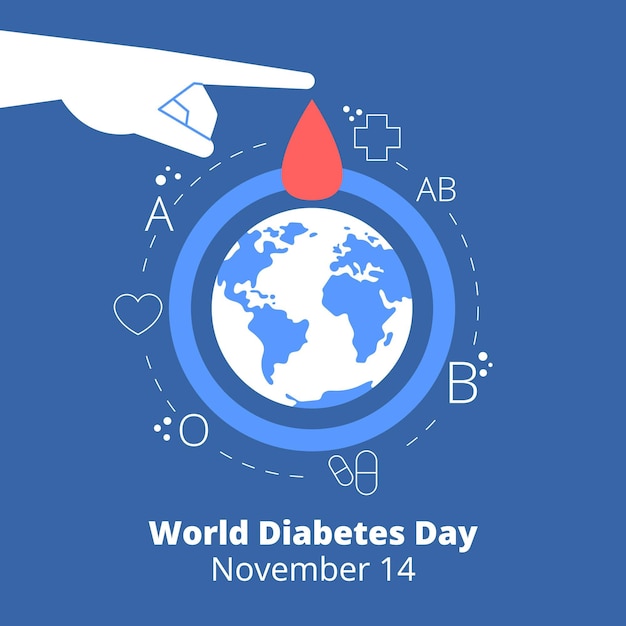 World diabetes day in flat design