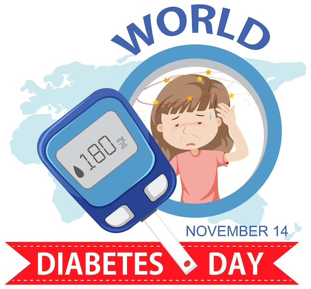 World diabetes day font logo design