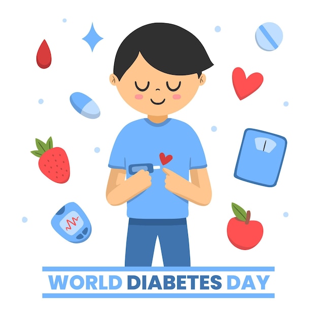 Vector world diabetes day illustration