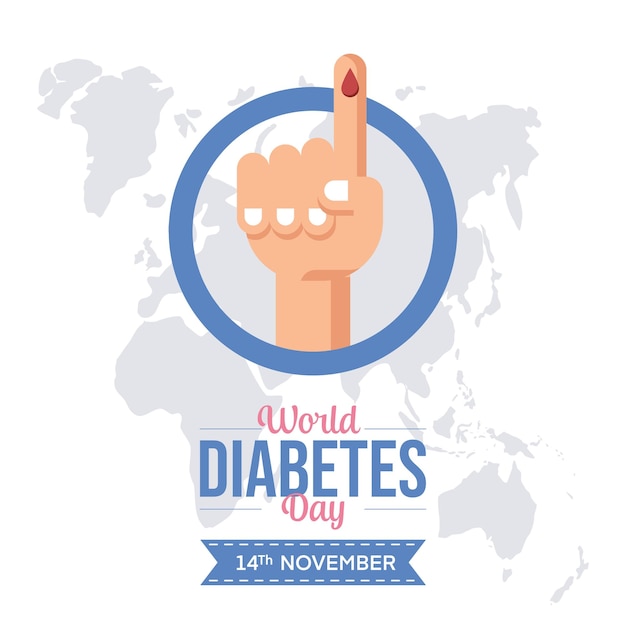 world diabetes day poster vector