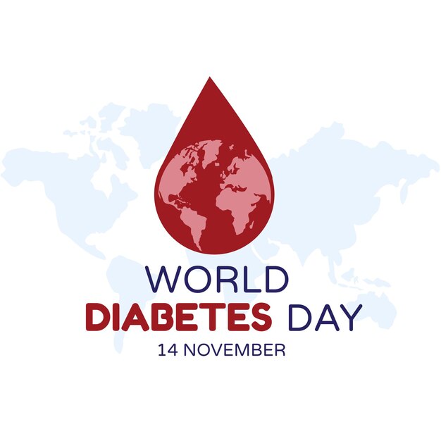 Disegno di illustrazione vettoriale della giornata mondiale del diabete