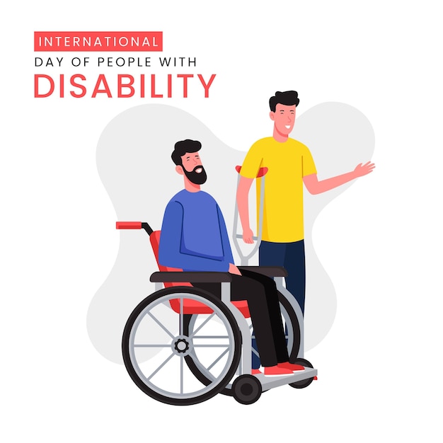 Vettore modello di progettazione del fondo della giornata mondiale della disabilità.