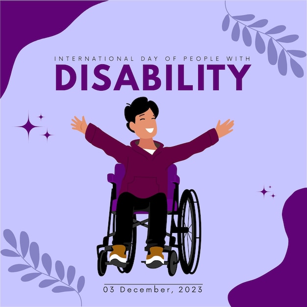 Vector world disability day post template